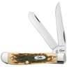 Case Peach Seed Jig Mini Trapper 2.75 inch Folding Knife - Amber