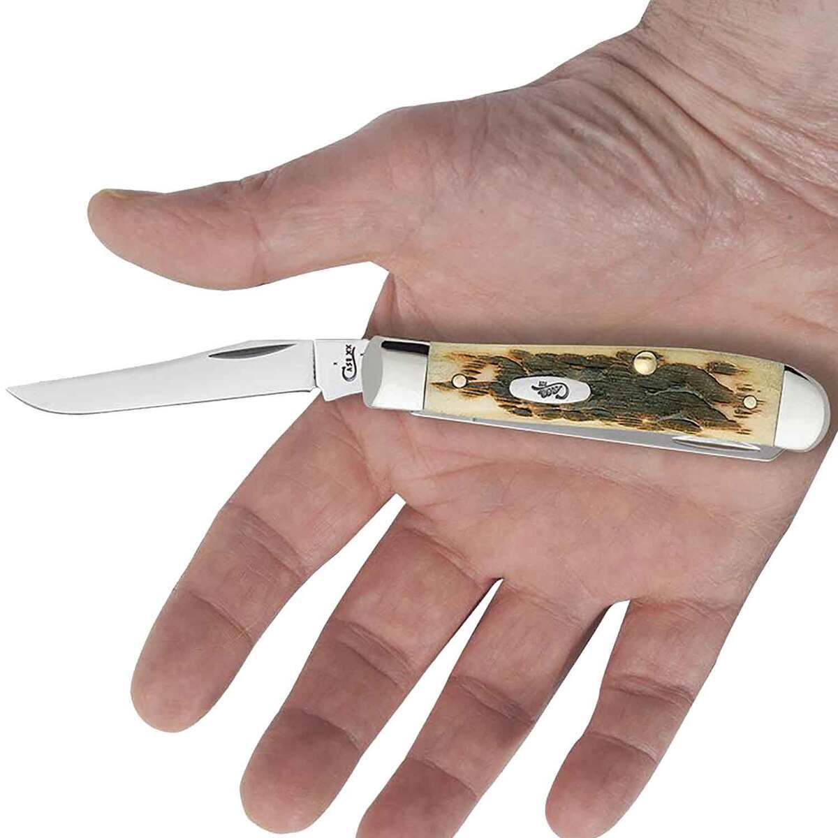 Case Peach Seed Jig Mini Trapper 2.75 inch Folding Knife - Amber Case Peach Seed Jig Mini Trapper 2.75 inch Folding Knife - Amber