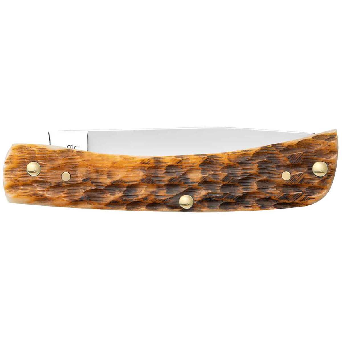 Case Peach Seed Jig Amber Bone Folding Knives Case Peach Seed Jig Amber Bone Folding Knives