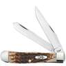 Case Peach Seed Jig Trapper 3.27 inch Folding Knife - Amber