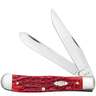 Case Peach Seed Jig Trapper 3.27 inch Folding Knife - Dark Red