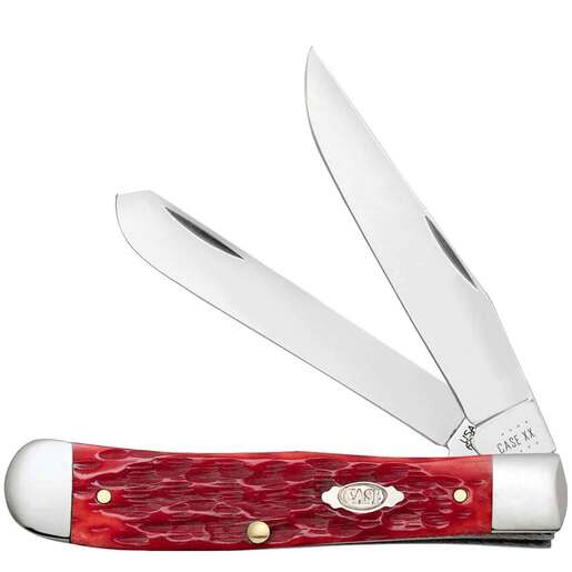 Case Peach Seed Jig Trapper 3.27 inch Folding Knife – Dark Red