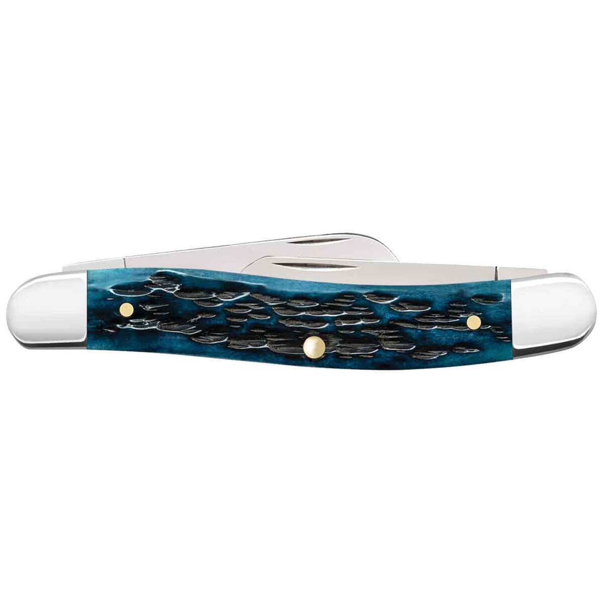 Case Pocket Worn Peach Seed Jig 2.57 inch Folding Knife - Blue Case Pocket Worn Peach Seed Jig 2.57 inch Folding Knife - Blue