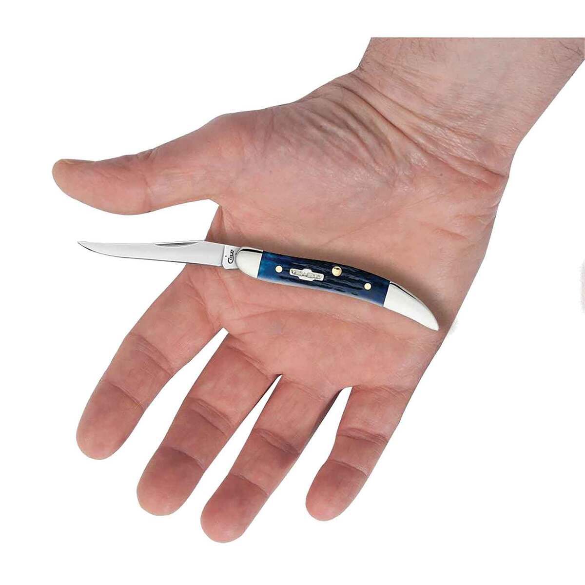 Case Small Texas Toothpick 2.25 inch Folding Knife - Blue Bone Case Small Texas Toothpick 2.25 inch Folding Knife - Blue Bone
