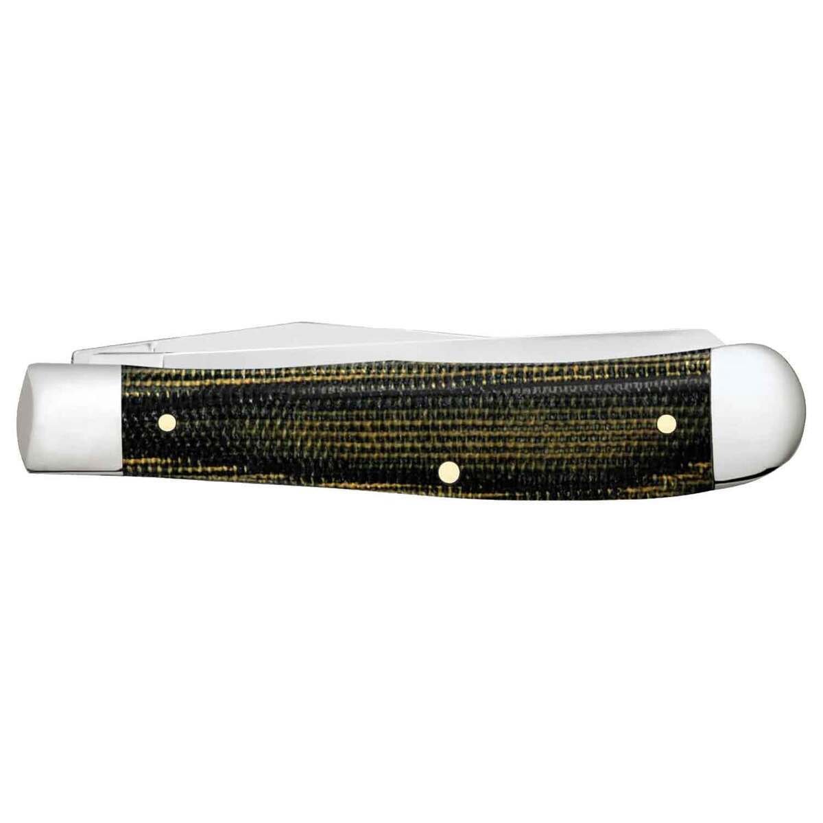 Case Trapper 3.27 inch Folding Knife - Black and Green Natural Canvas Micarta Case Trapper 3.27 inch Folding Knife - Black and Green Natural Canvas Micarta