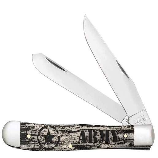 Case U.S. Army Trapper 3.27 inch Folding Knife – Natural Bone
