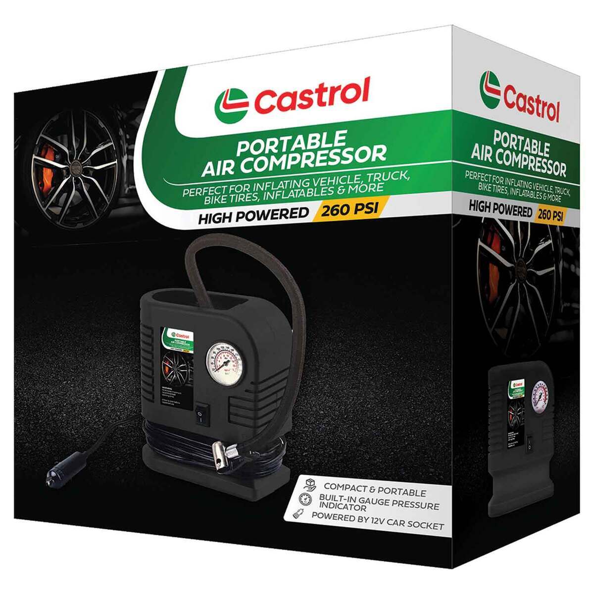 Castrol Portable Air Compressor - Black Castrol Portable Air Compressor - Black