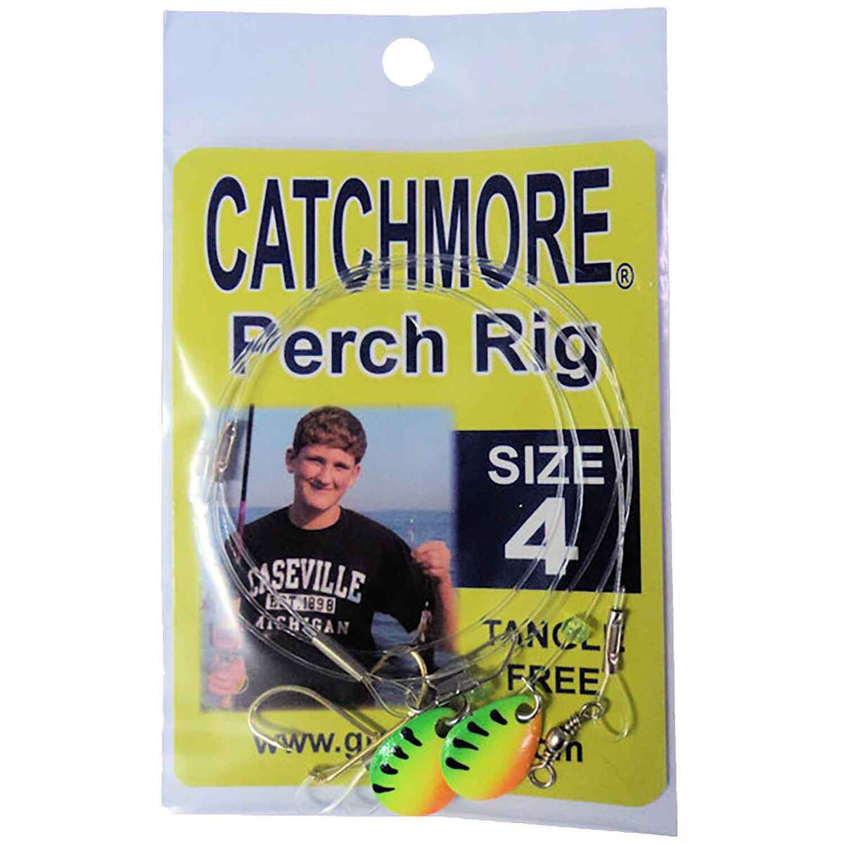 Catchmore Custom Painted Perch Rig - Fire Tiger/Chartreuse, 4 ...