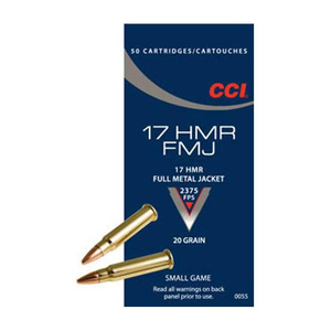 CCI 17 HMR 20gr FMJ Rimfire Ammo - 50 Rounds