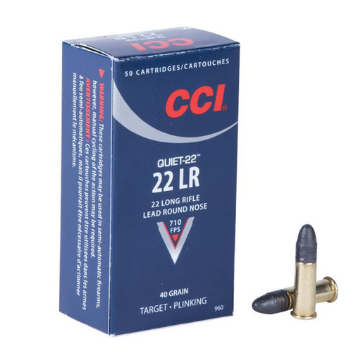 CCI Quiet-22 22 Long Rifle 40gr LRN Rimfire Ammo – 50 Rounds