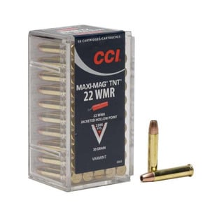 CCI Maxi Mag TNT 22 WMR (22 Mag) 30gr JHP Rimfire Ammo - 50 Rounds