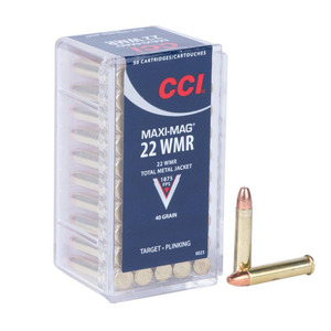 CCI Maxi Mag 22 WMR (22 Mag) 40gr TMJ Rimfire Ammo - 50 Rounds