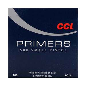 CCI No. 500 Small Pistol Primers - 100 Count