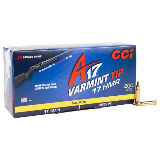 CCI A17 17 HMR 17gr Varmint Tip Rimfire Ammo – 200 Rounds