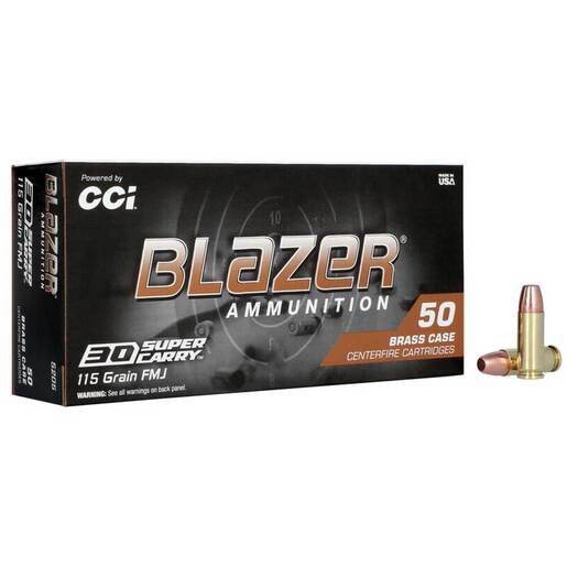 CCI Blazer 30 Super Carry 115gr FMJFN Handgun Ammo Ammo - 50 Rounds 50 Rounds Ammo