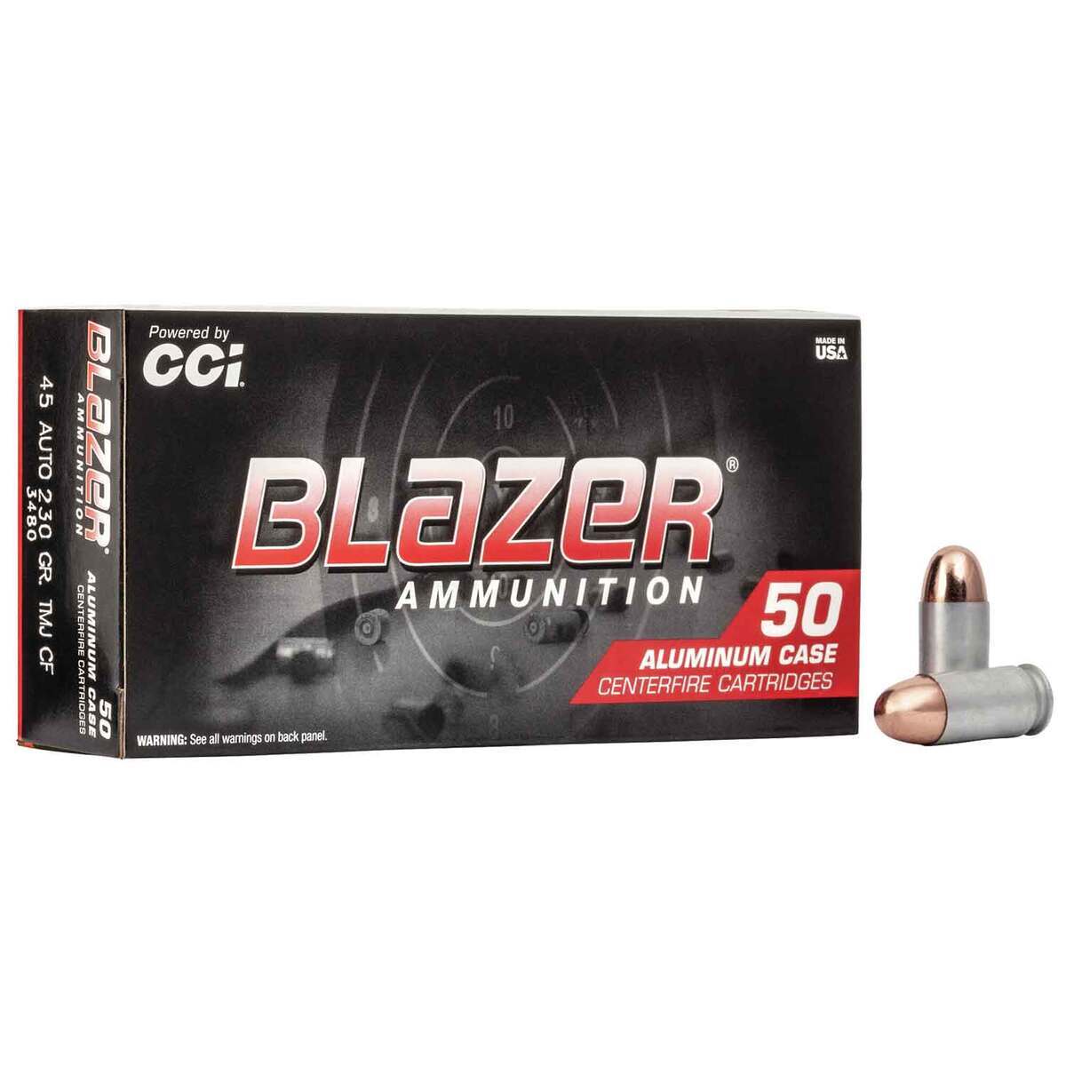 CCI Blazer 45 Auto (ACP) 230gr TMJ Handgun Ammo - 50 Rounds CCI Blazer 45 Auto (ACP) 230gr TMJ Handgun Ammo - 50 Rounds