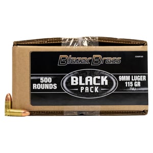 CCI Blazer Black 9mm Luger 115gr FMJ Handgun Ammo - 500 Rounds