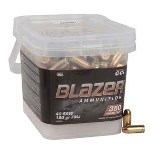 CCI Blazer Brass 40 S&W 180gr FMJ Handgun Ammo - 350 Rounds