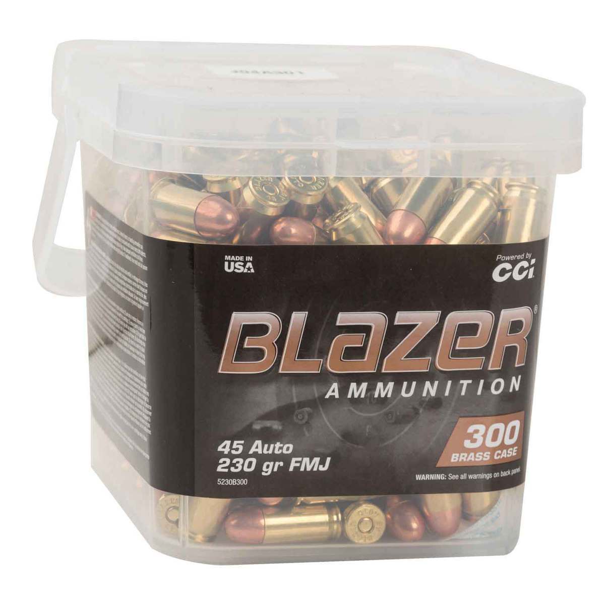 CCI Blazer Brass 45 Auto (ACP) 230gr FMJ Handgun Ammo - 300 Rounds CCI Blazer Brass 45 Auto (ACP) 230gr FMJ Handgun Ammo - 300 Rounds