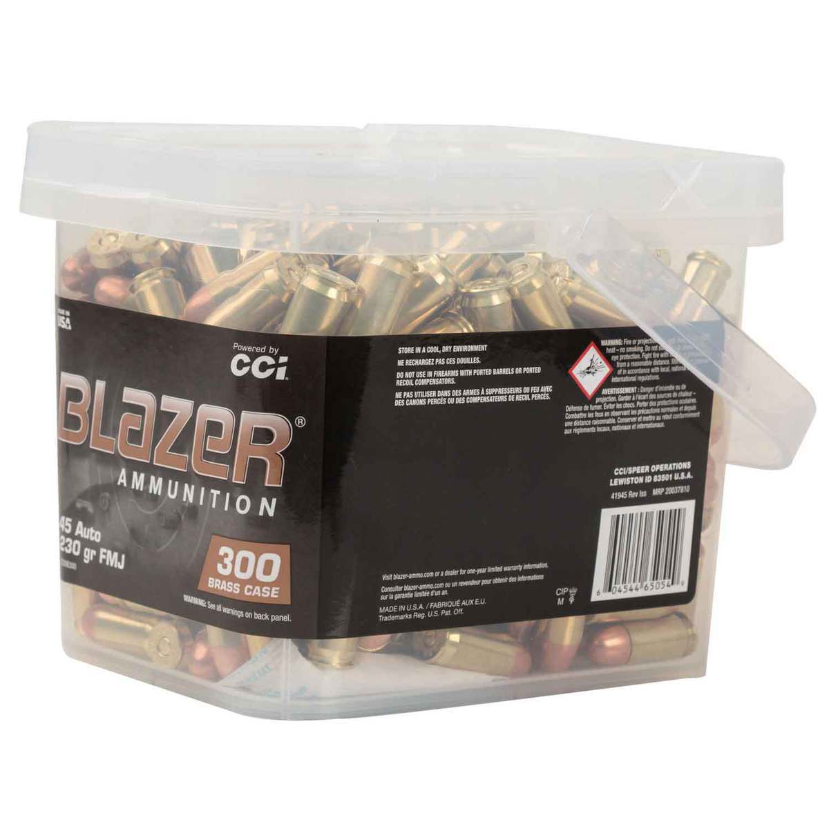 CCI Blazer Brass 45 Auto (ACP) 230gr FMJ Handgun Ammo - 300 Rounds CCI Blazer Brass 45 Auto (ACP) 230gr FMJ Handgun Ammo - 300 Rounds