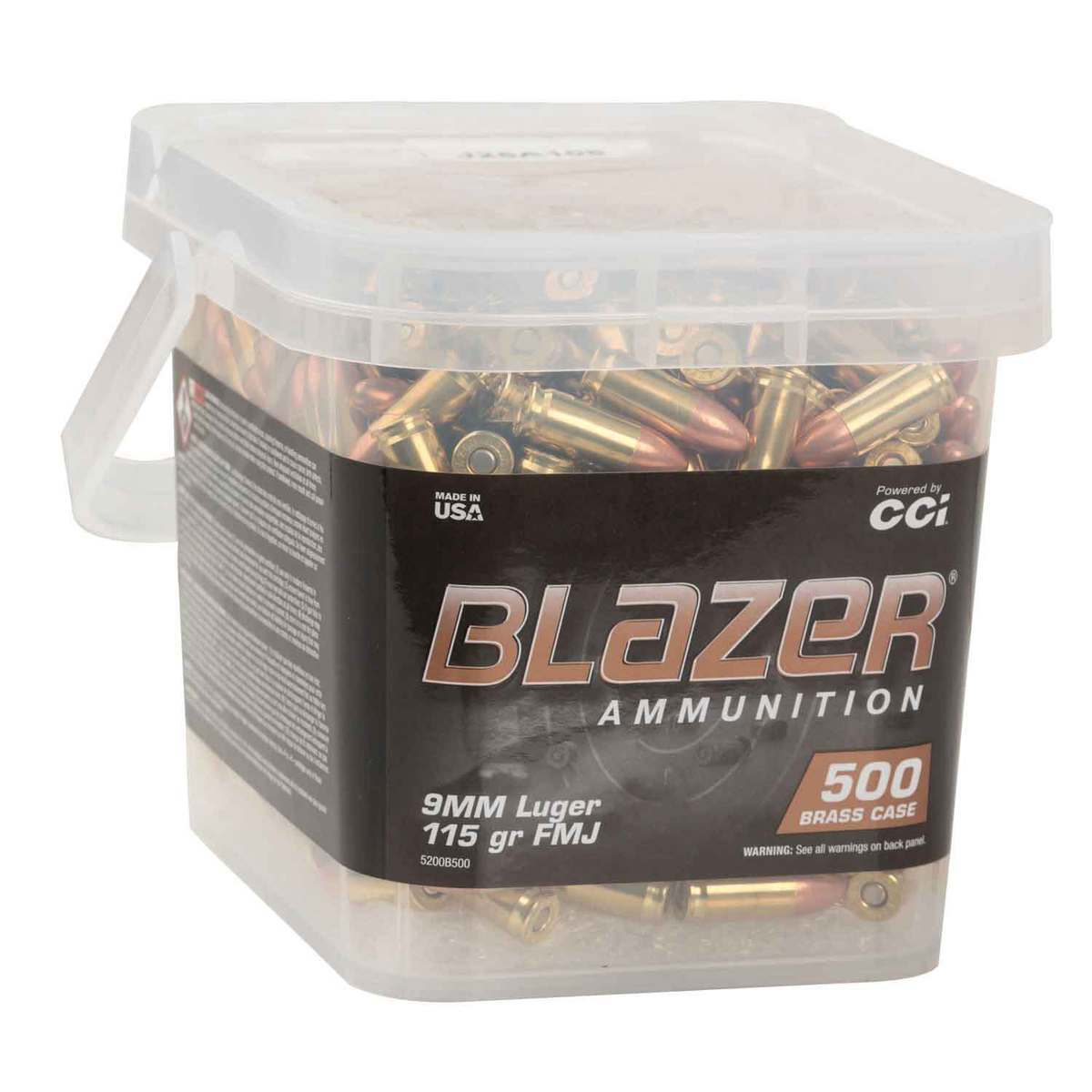 CCI Blazer Brass 9mm Luger 115gr FMJ Handgun Ammo - 500 Rounds CCI Blazer Brass 9mm Luger 115gr FMJ Handgun Ammo - 500 Rounds