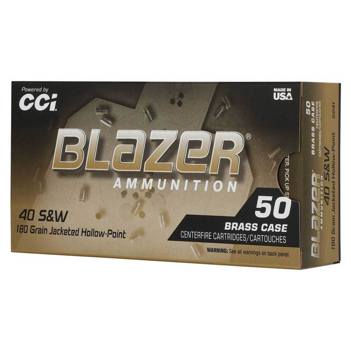 CCI Blazer Brass HP 40 S&W 180gr JHP Handgun Ammo - 50 Rounds CCI Blazer Brass HP 40 S&W 180gr JHP Handgun Ammo - 50 Rounds