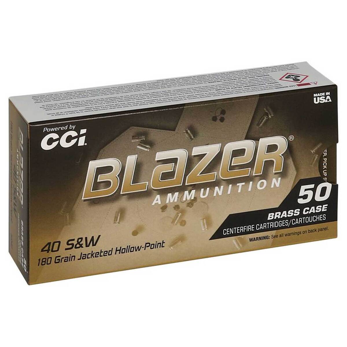 CCI Blazer Brass HP 40 S&W 180gr JHP Handgun Ammo - 50 Rounds CCI Blazer Brass HP 40 S&W 180gr JHP Handgun Ammo - 50 Rounds
