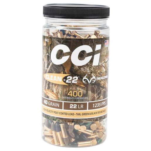 CCI Clean-22 Realtree 22 Long Rifle 40gr RN Rimfire Ammo Ammo - 400 Rounds 400 Rounds Ammo