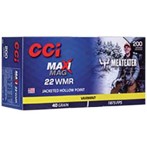 CCI Maxi Mag 22 WMR (22 Mag) 40gr JHP Rimfire Ammo - 200 Rounds