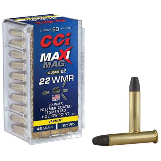 CCI Maxi Mag 22 WMR (22 Mag) Polymer Coated SHP 46gr Rimfire Ammo – 50 Rounds