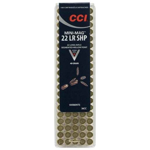 CCI Mini-Mag 22 Long Rifle 40gr Segmented HP Rimfire Ammo Ammo - 100 Rounds 100 Rounds Ammo