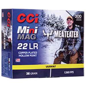 CCI Mini Mag Meateater 22 Long Rifle 36gr CPHP Rimfire Ammo - 300 Rounds