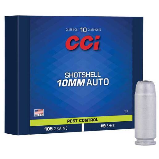 CCI Pest Control 10mm Auto 105gr Shotshell #9 Handgun Ammo Ammo - 10 Rounds 10 Rounds Ammo