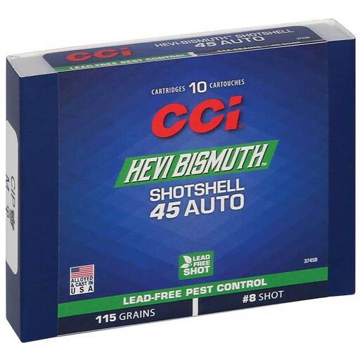 CCI Pest Control Hevi-bismuth 45 Auto (acp) 115gr Shotshell #8 Handgun Ammo - 10 Rounds