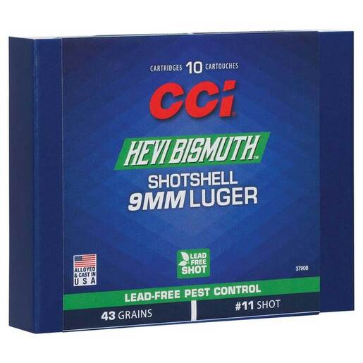 CCI Pest Control HEVI-Bismuth 9mm Luger 43gr Shotshell #11 Handgun Ammo Ammo - 10 Rounds 10 Rounds Ammo