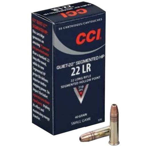 CCI Quiet-22 Segmented 22 Long Rifle 40gr HP Rimfire Ammo Ammo - 50 Rounds 50 Rounds Ammo