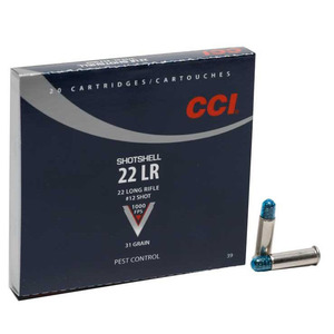 CCI Shotshell 22 Long 31gr No. 12 Shot Rimfire Ammo - 20 Rounds
