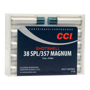 CCI Shotshell 38 Special 100gr No. 9 Shot Handgun Ammo - 10 Rounds CCI Shotshell 38 Special 100gr No. 9 Shot Handgun Ammo - 10 Rounds