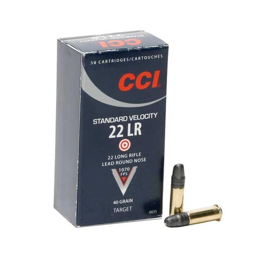 CCI Standard Velocity 22 Long Rifle 40gr LRN Rimfire Ammo Ammo - 50 Rounds 50 Rounds Ammo