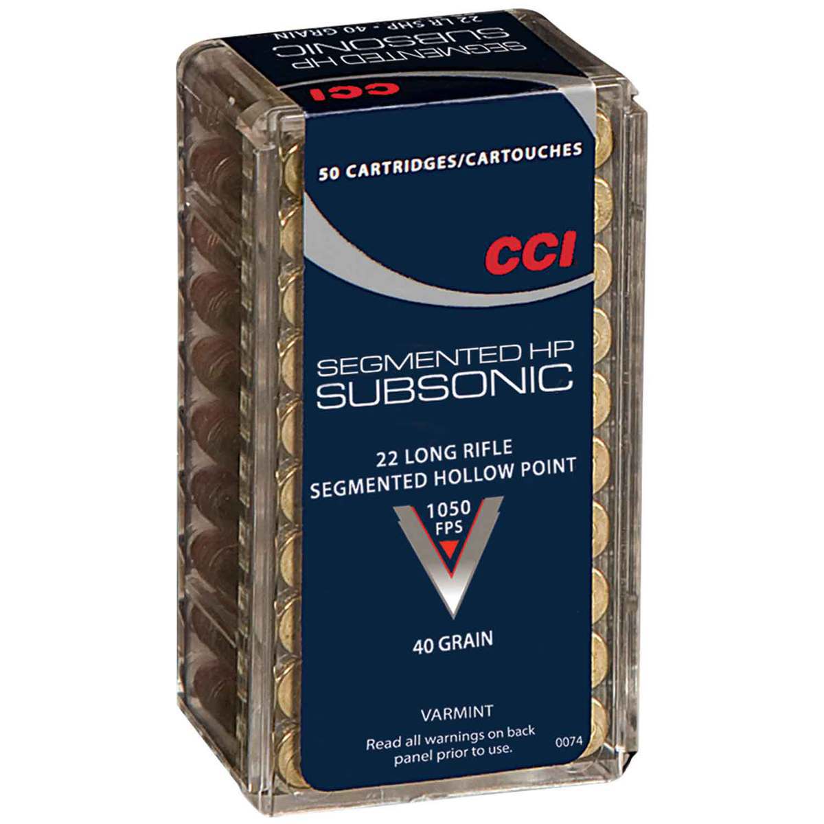 CCI Subsonic 22 Long Rifle 40gr Segmented HP Rimfire Ammo - 50 Rounds CCI Subsonic 22 Long Rifle 40gr Segmented HP Rimfire Ammo - 50 Rounds