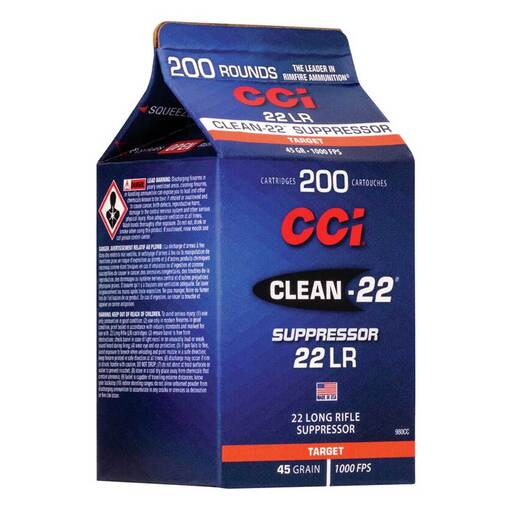 CCI Suppressor 22 Long Rifle 45gr LRN Rimfire Ammo Ammo - 200 Rounds 200 Rounds Ammo