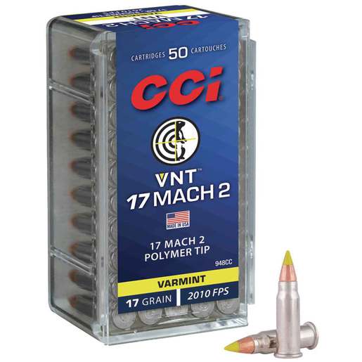 CCI VNT 17 Mach 2 17gr Polymer Tip Rimfire Ammo – 50 Rounds