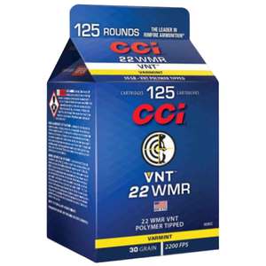 CCI VNT 22 WMR (22 Mag) 30gr Varming Tipped Rimfire Ammo - 125 Rounds