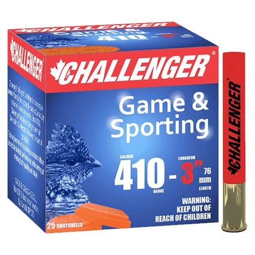 Challenger Game And Sporting 410 Gauge 3in #8 11/16oz Upland Shotshells Ammo - 25 Rounds Ammo - #8 25 Rounds - #8 Ammo