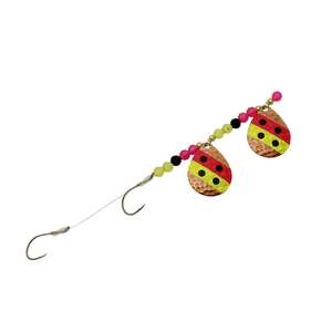 Challenger Lures Three D Worm Tandem Colorado Blades Harness - Hammered Copper Blade With Watermelon Tape