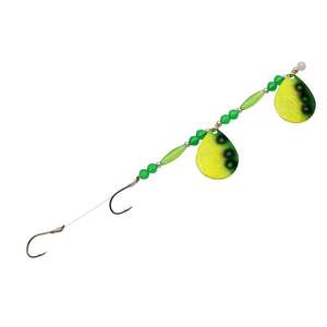 Challenger Lures Three D Worm Tandem Colorado Blades Harness - Nuclear Green Hologram