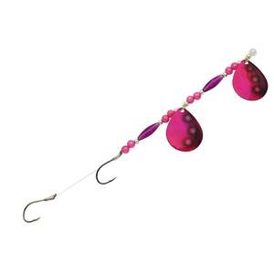 Challenger Lures Three D Worm Tandem Colorado Blades Harness - Nuclear Pink Purple Hologram