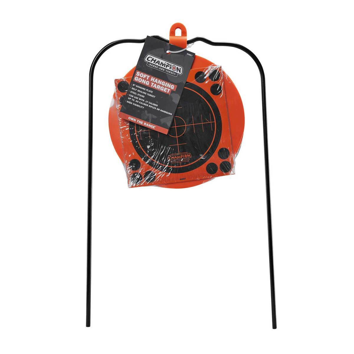 Champion Centerfire Hanging Gong Metal Target - Orange/Black Champion Centerfire Hanging Gong Metal Target - Orange/Black