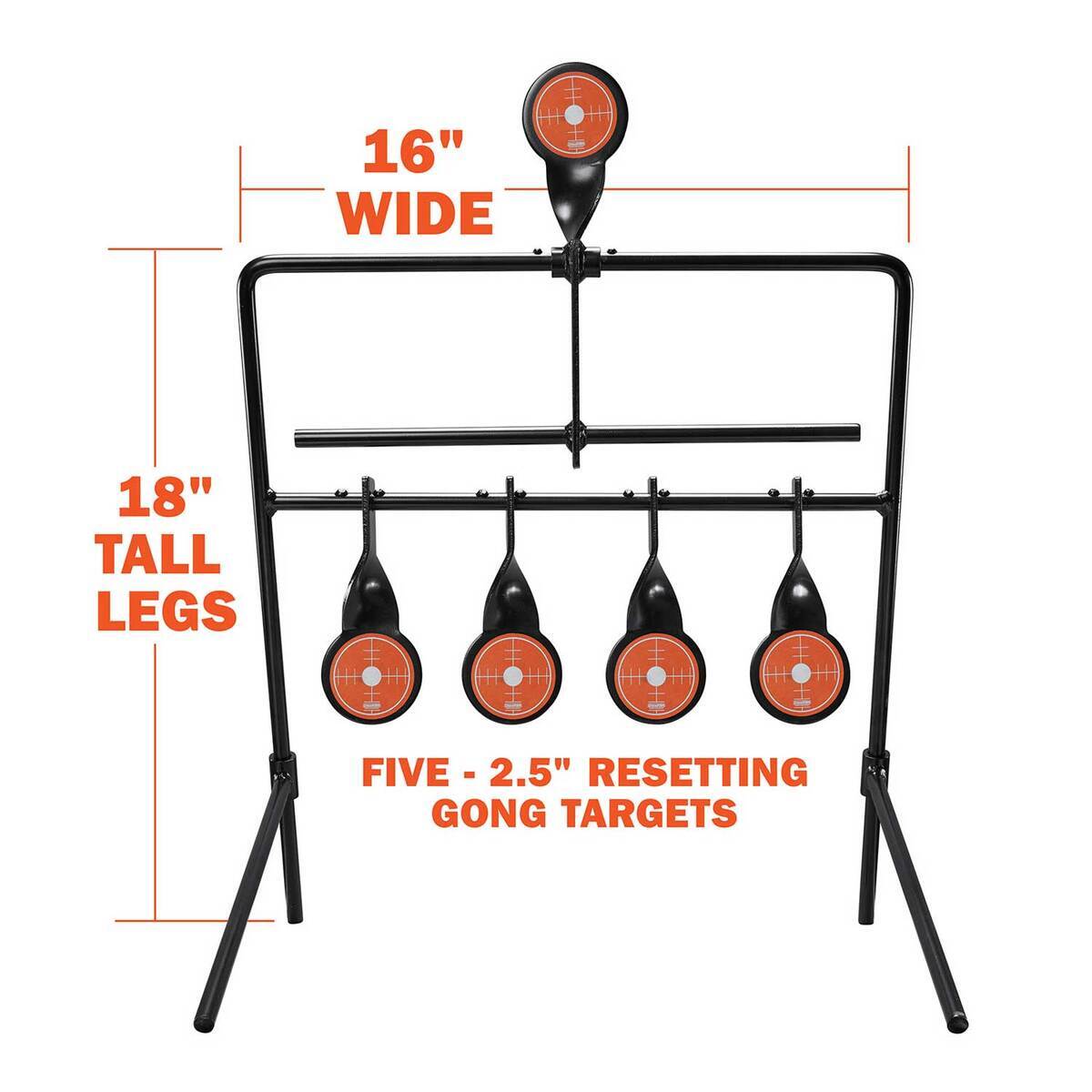 Champion Rimfire Metal Five Gong Resetting Spinner Target - Orange ...