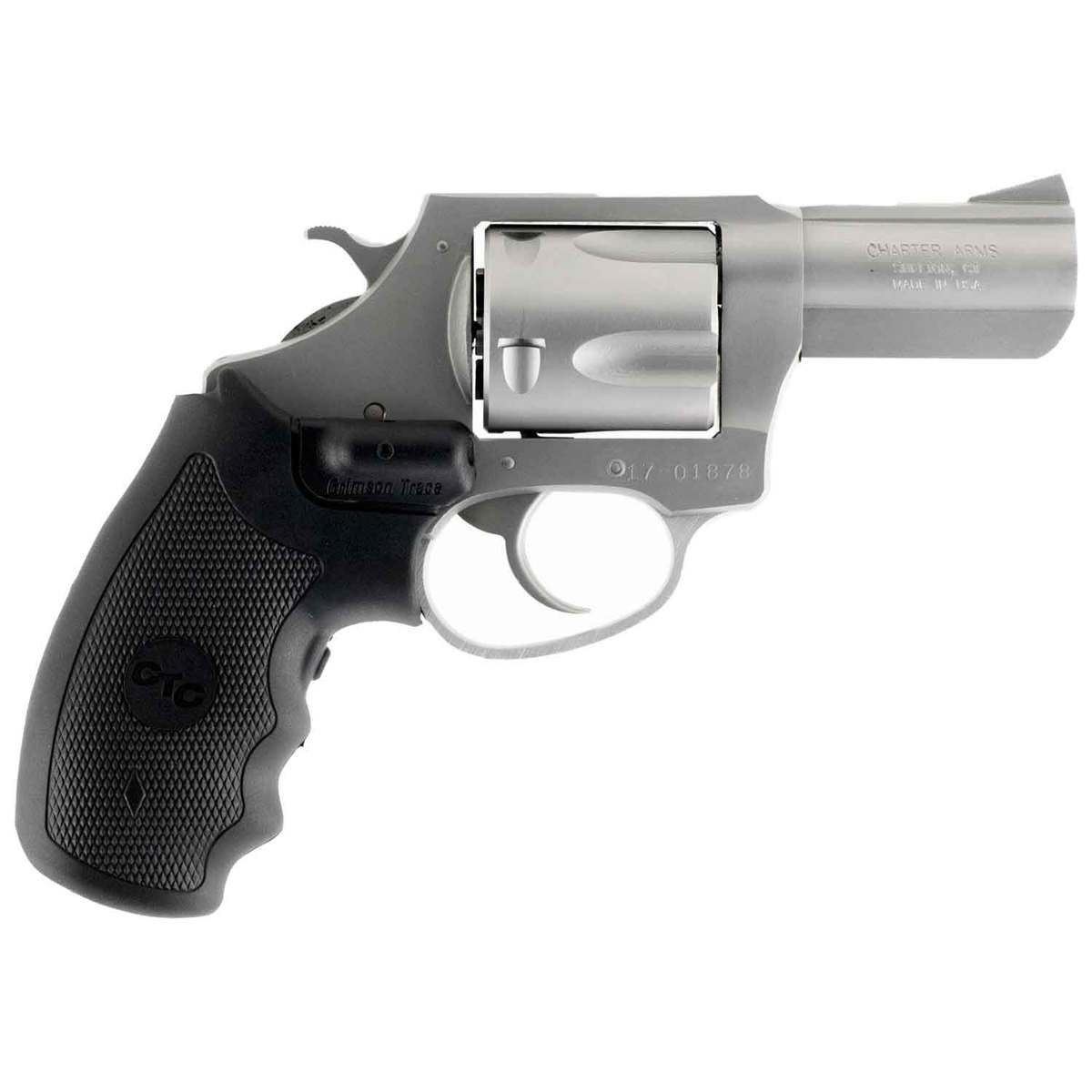 Charter Arms Bulldog w/ Crimson Trace Laser 44 Special 2.5in Matte Stainless Revolver - 5 Rounds Charter Arms Bulldog w/ Crimson Trace Laser 44 Special 2.5in Matte Stainless Revolver - 5 Rounds